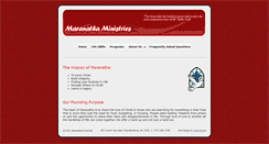 Desktop Screenshot of maranathaministries.net